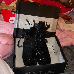 N.Y.L.A. Black Lace Up Boots